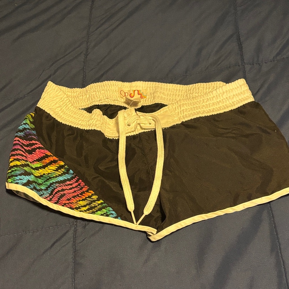 OP Black and Multicolor Women's Athletic Shorts